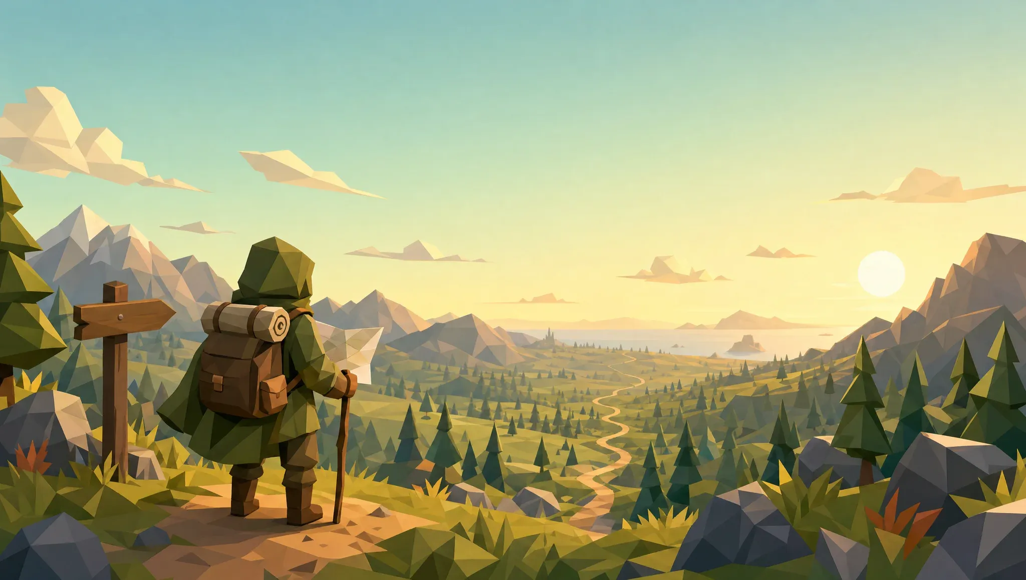 Setting out: low-poly scene from the Respec journey